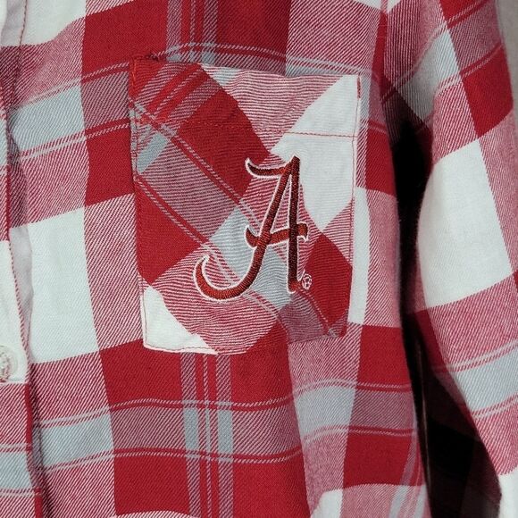 CONCEPTS SPORT Alabama Red/White/Gray Plaid Flannel‎ Shirt Medium - Picture 3 of 10
